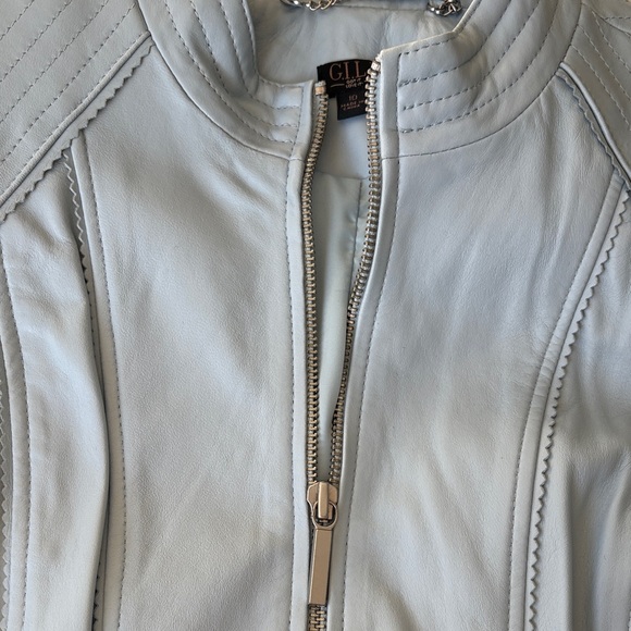 G.I.L.I. Sky Blue Leather Jacket - Picture 4 of 10